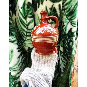Vintage handmade rustic ceramic pottery jug 🌜